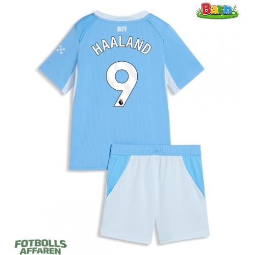 Manchester City Erling Haaland #9 Hemmaställ Barn 2026-27 Kortärmad (+ Korta byxor)